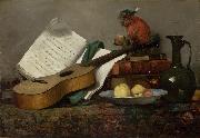 Antoine Vollon Still Life with a Monkey and a Guitar oil painting artist